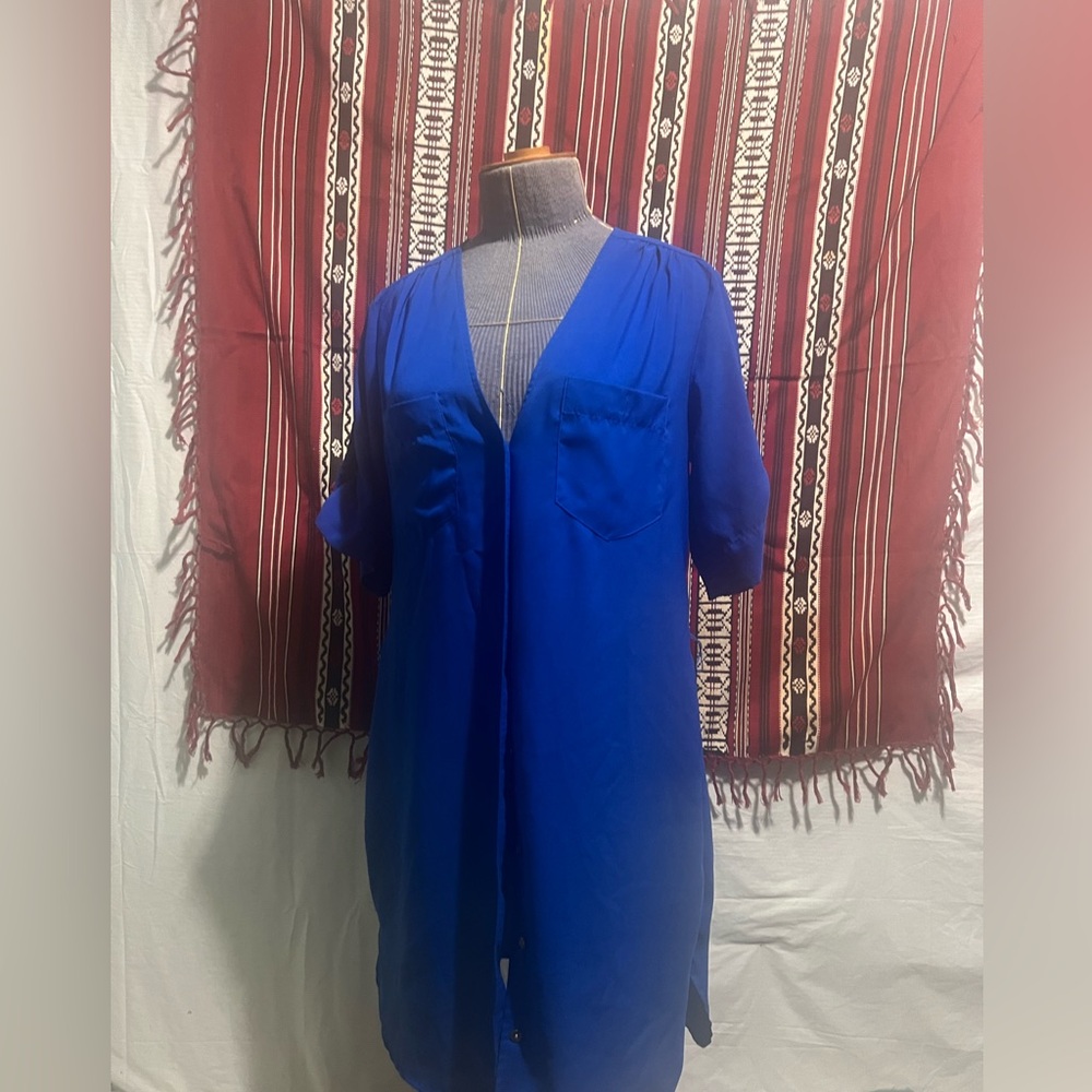 Vintage Royal blue women’s shirt dress